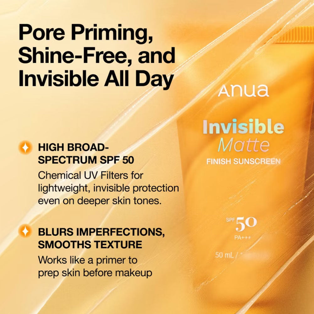 Anua Invisible Matte Finish Sunscreen 50ml SPF50 PA+++