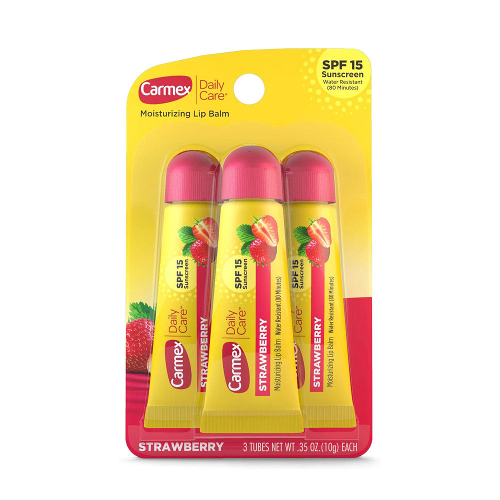 Carmex Moisturizing Lip Balm With SPF 15, Strawberry 3 Tubes