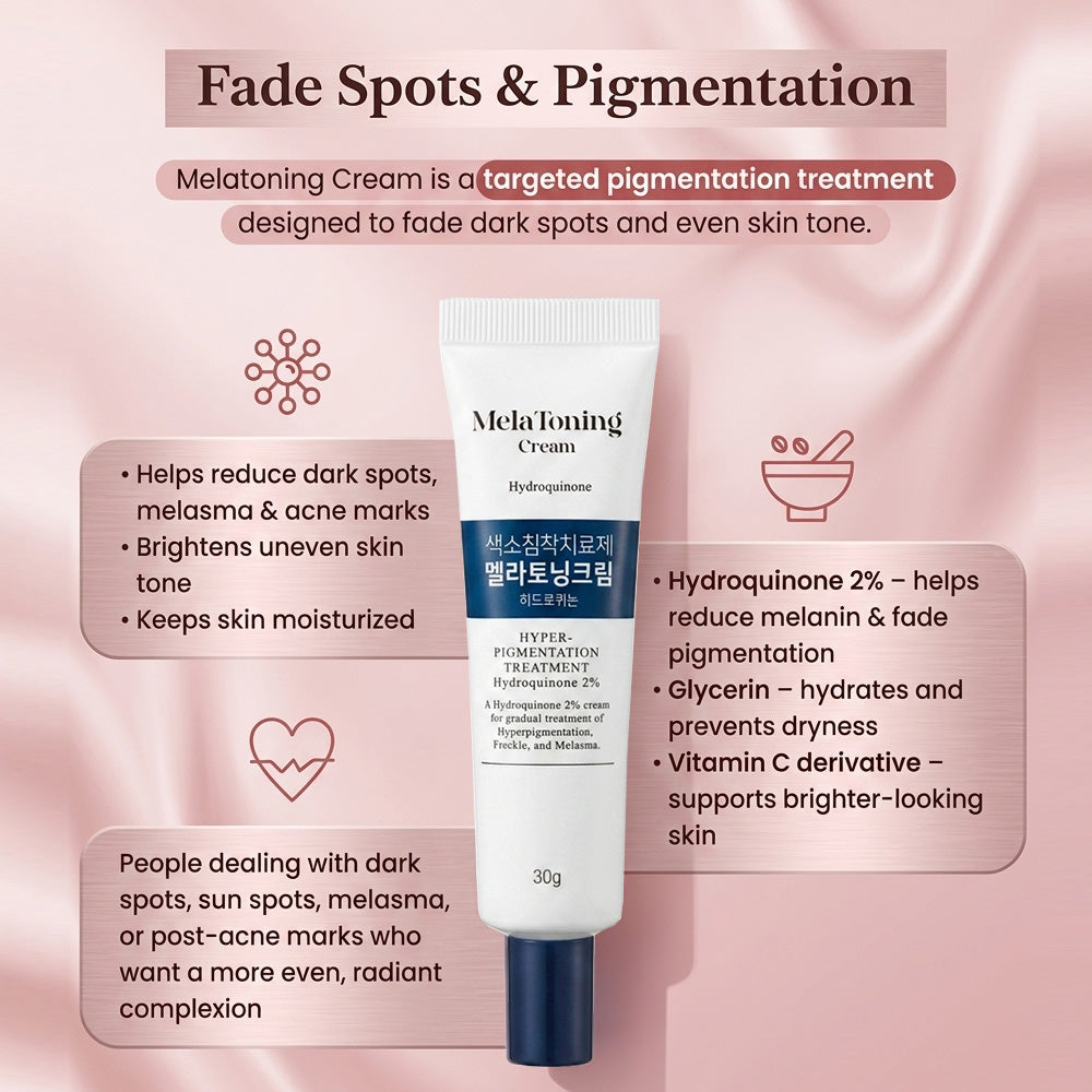 Dong-A Pharm Melatoning Cream 30g – Hydroquinone 2% Skin Brightening & Hyperpigmentation Treatment