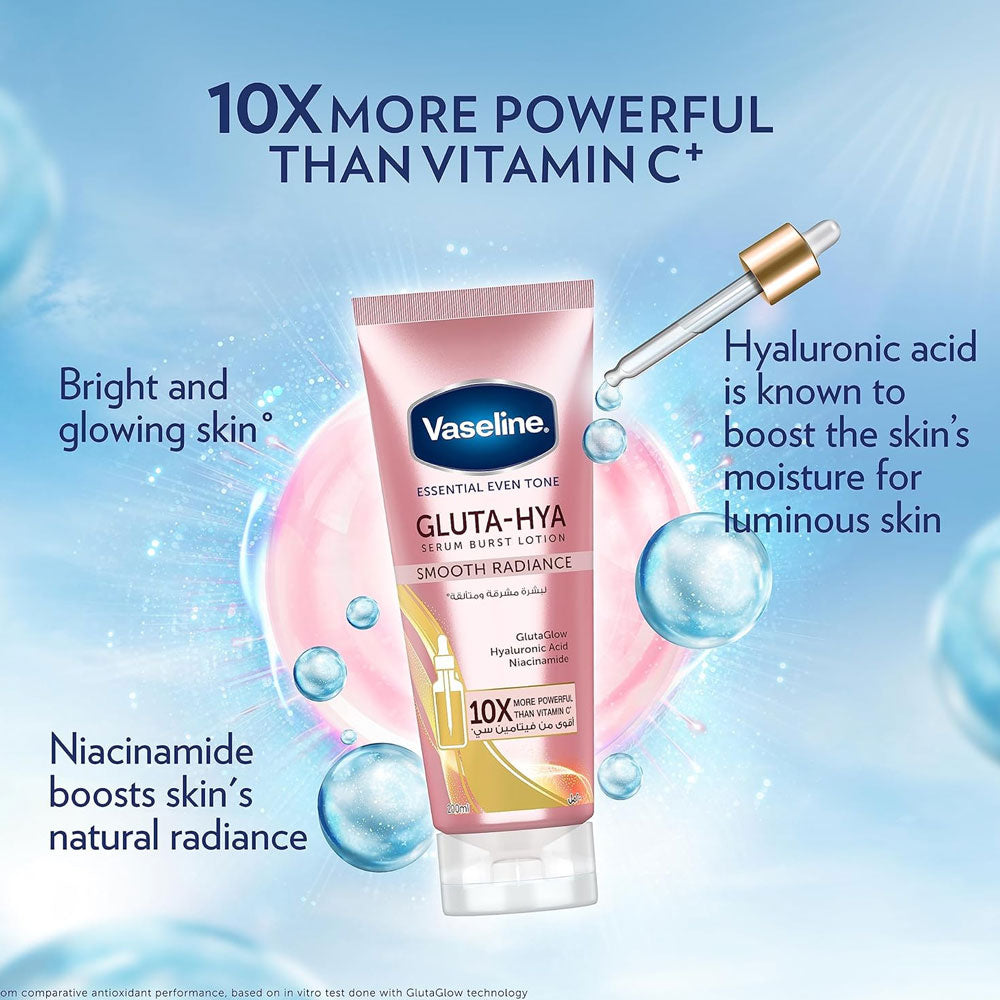 Vaseline Even Tone Body Lotion, 10X Power Gluta-Hya, 200ml