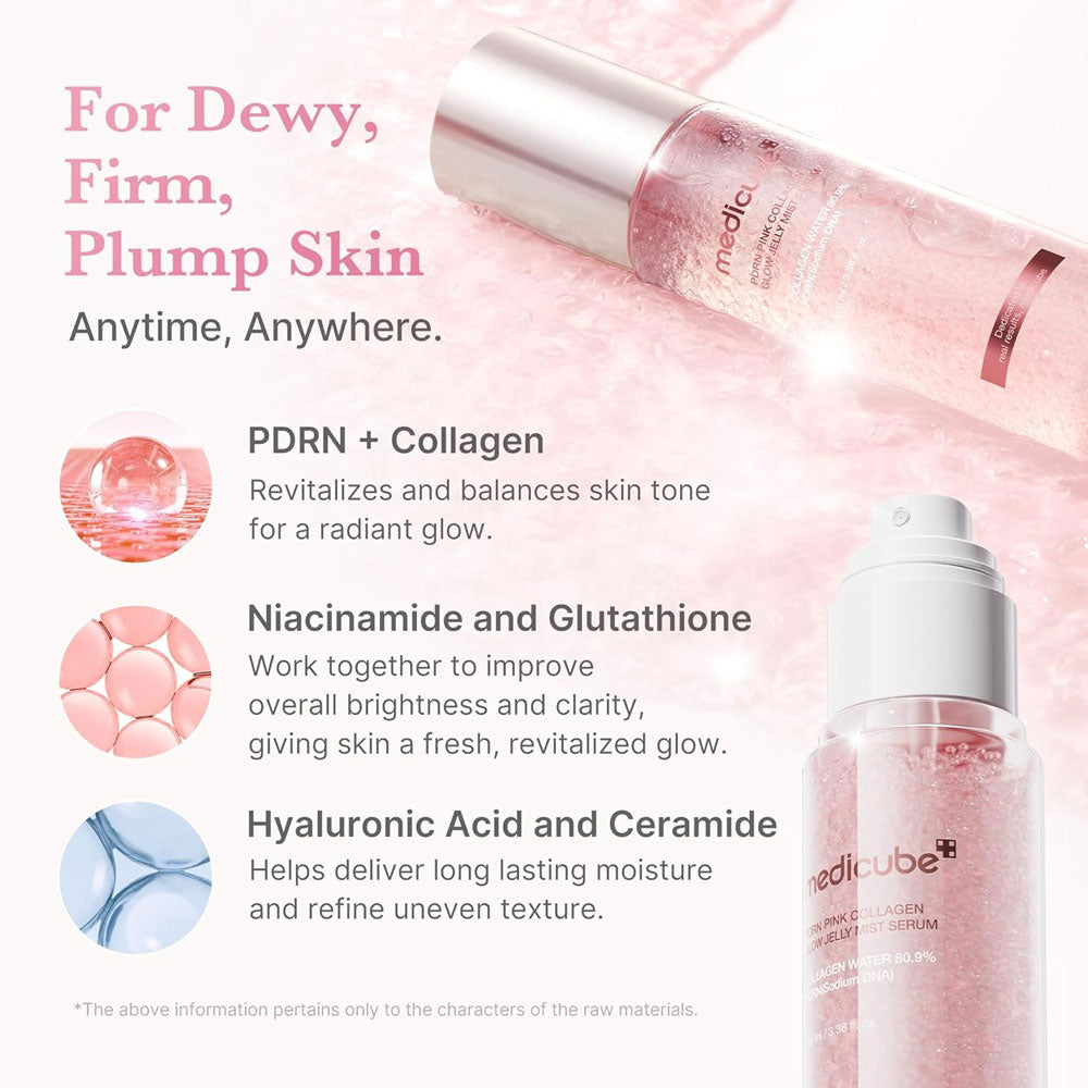 Medicube PDRN Pink Collagen Glow Jelly Mist Serum 100ml