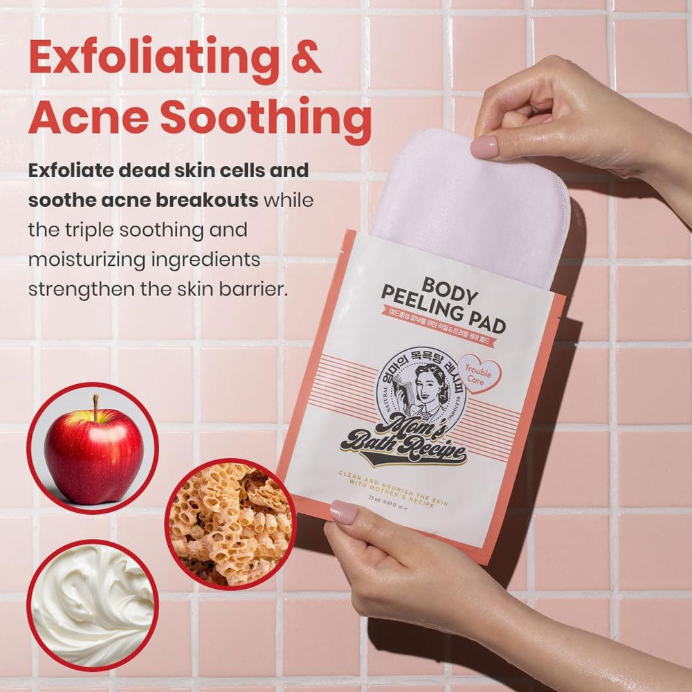 Mom's Bath Recipe Body Peeling Pad Trouble Care (1 pc)
