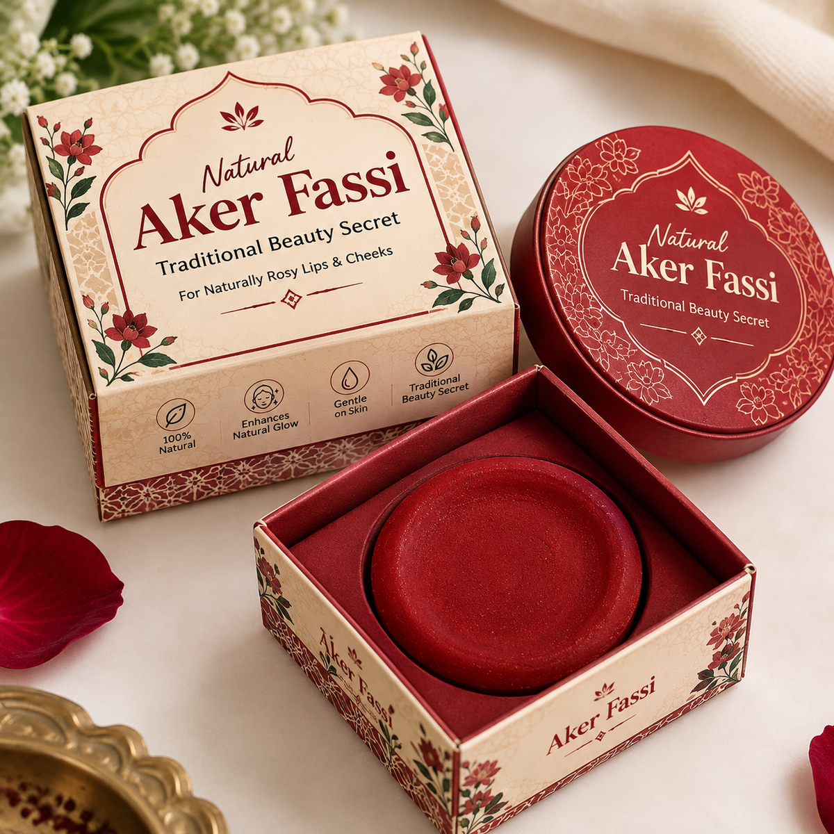 Molino Piane - Aker Fassi Moroccan Clay Pot Lip Stain - Natural 2 in 1 Lipstick Blush