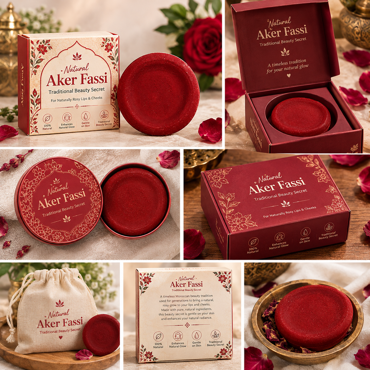 Molino Piane - Aker Fassi Moroccan Clay Pot Lip Stain - Natural 2 in 1 Lipstick Blush