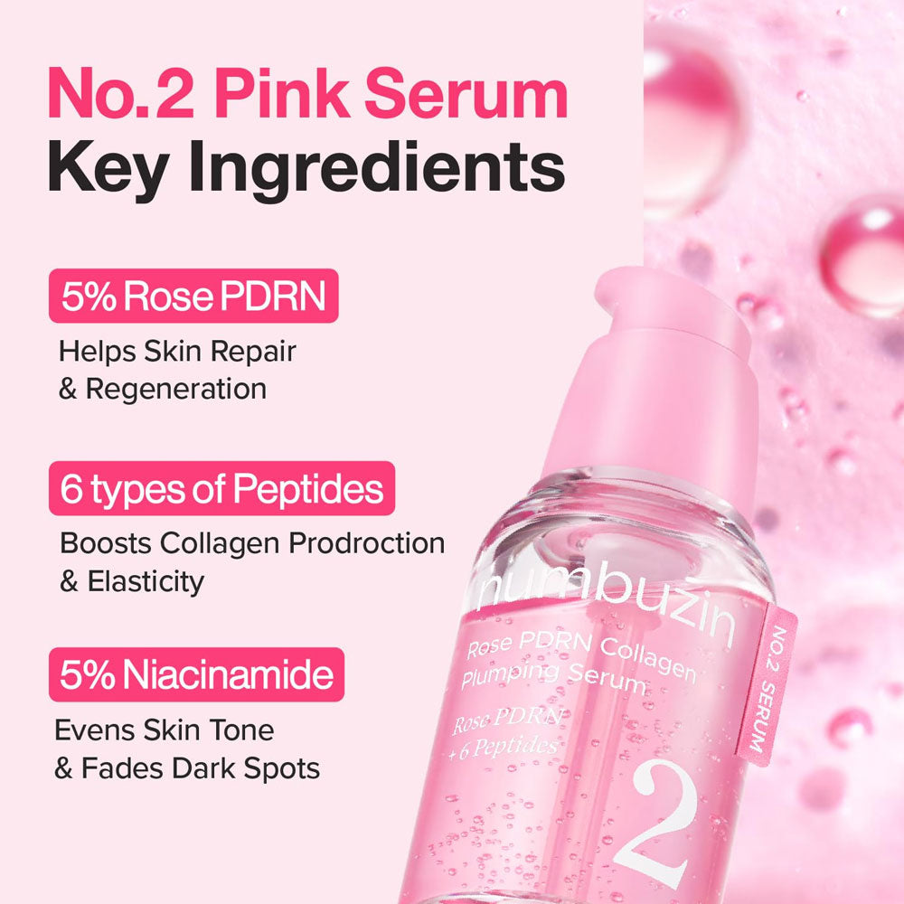Numbuzin No.2 Rose PDRN Collagen Plumping Serum 30ml