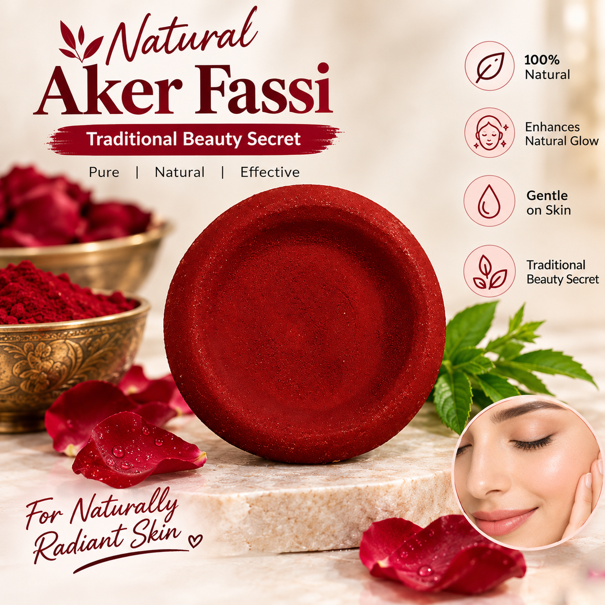 Molino Piane - Aker Fassi Moroccan Clay Pot Lip Stain - Natural 2 in 1 Lipstick Blush