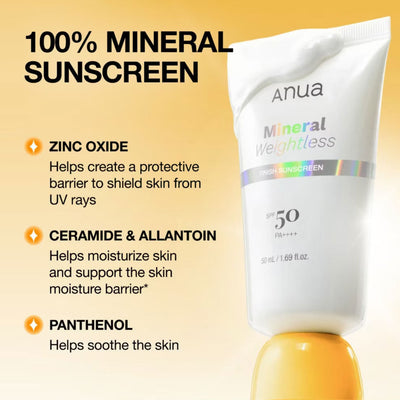 Anua Mineral Weightless Finish Sunscreen 50ml