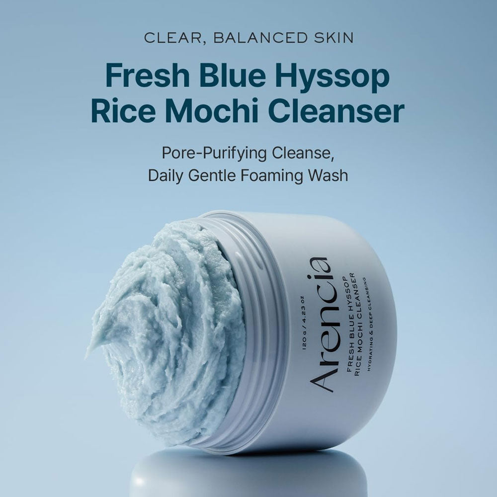 Arencia Fresh Blue Hyssop Rice Mochi Cleanser 120g