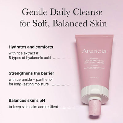 Arencia Rosehip Mild pH Balancing Rice Cake Cleanser 150g
