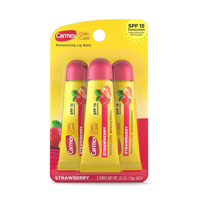 Carmex Moisturizing Lip Balm With SPF 15, Strawberry 3 Tubes