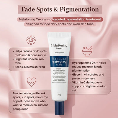 Dong-A Pharm Melatoning Cream 30g – Hydroquinone 2% Skin Brightening & Hyperpigmentation Treatment
