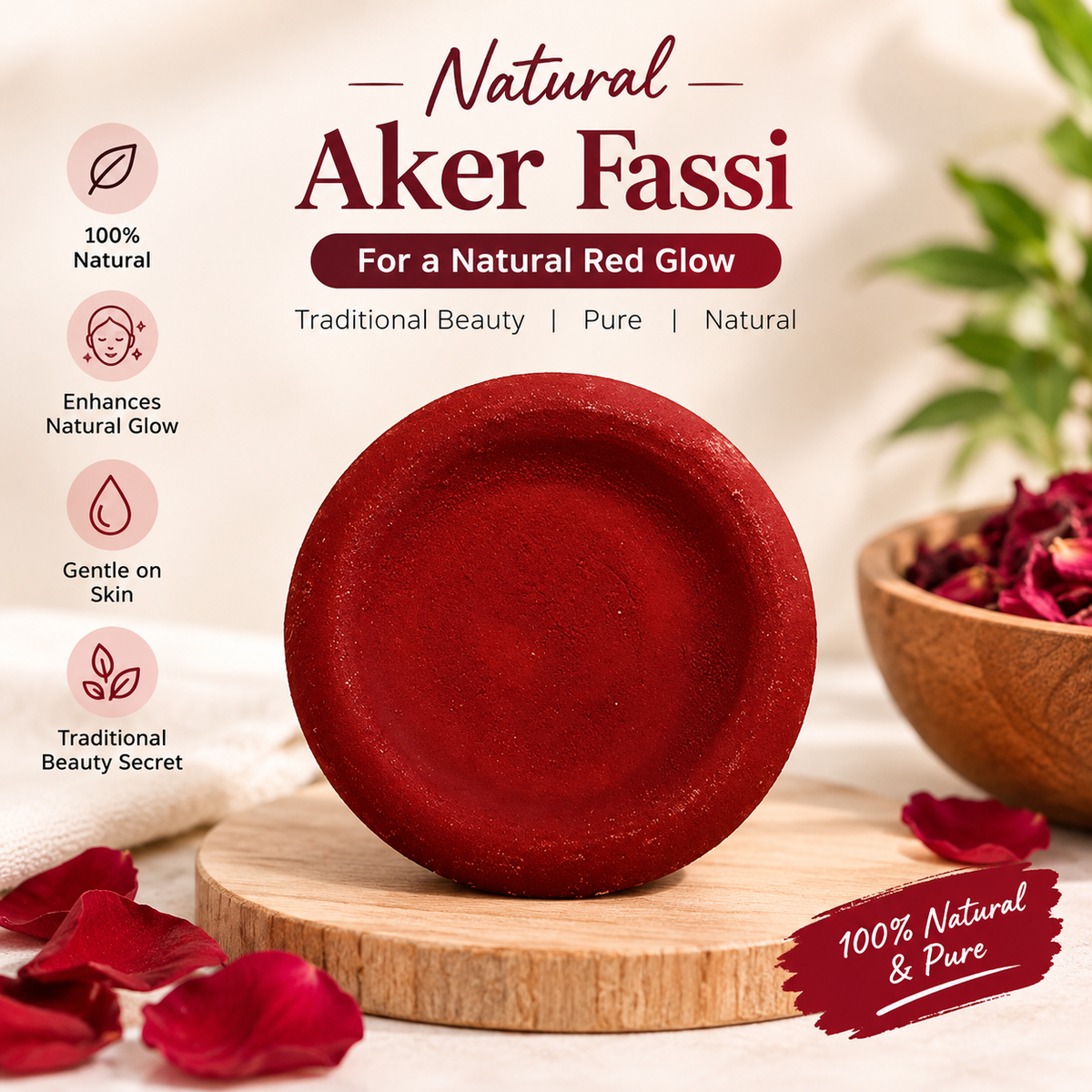 Molino Piane - Aker Fassi Moroccan Clay Pot Lip Stain - Natural 2 in 1 Lipstick Blush