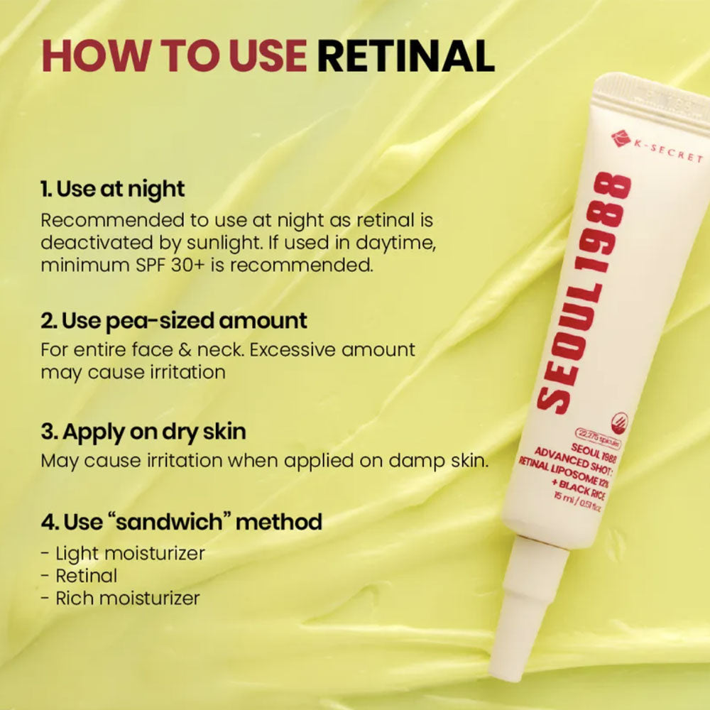 KSECRET SEOUL 1988 Advanced Shot: Retinal Liposome 12% + Black Rice 15ml