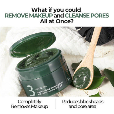 Numbuzin No.3 Pore & Makeup Cleansing Balm With Green Tea And Charcoal 85g