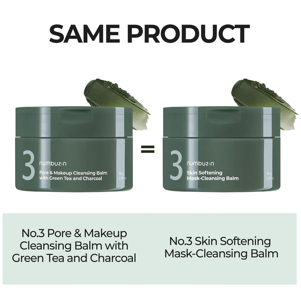 Numbuzin No.3 Pore & Makeup Cleansing Balm With Green Tea And Charcoal 85g