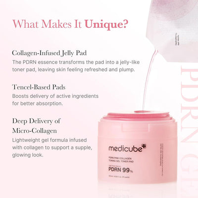 Medicube PDRN Pink Collagen Toning Gel Toner Pad - 70 Pads