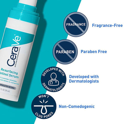 CeraVe Resurfacing Retinol Serum 30ml | Reduce Acne Marks & Uneven Skin Tone